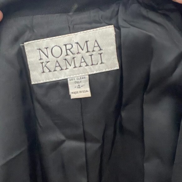 Vintage Norma Kamali Black 100% Wool Blazer Suit Long Sleeve Jumpsuit - Picture 6 of 7